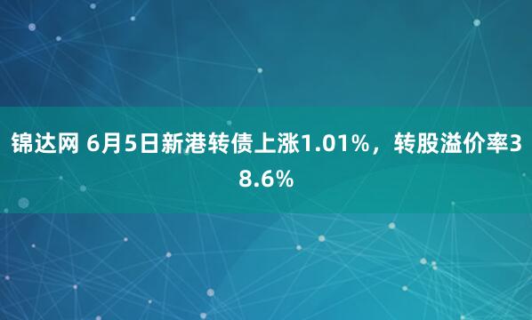 锦达网 6月5日新港转债上涨1.01%，转股溢价率38.6%