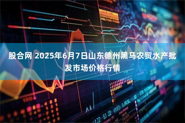 股合网 2025年6月7日山东德州黑马农贸水产批发市场价格行情