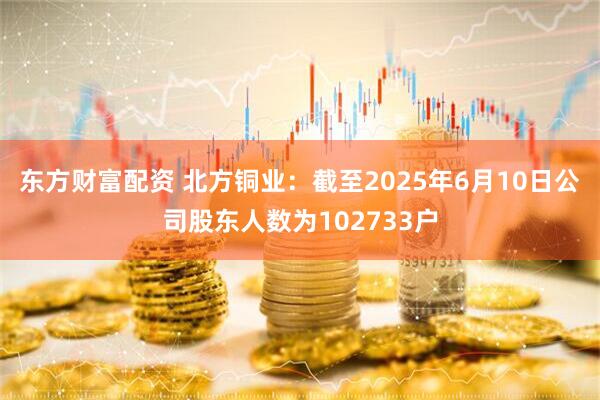 东方财富配资 北方铜业：截至2025年6月10日公司股东人数为102733户