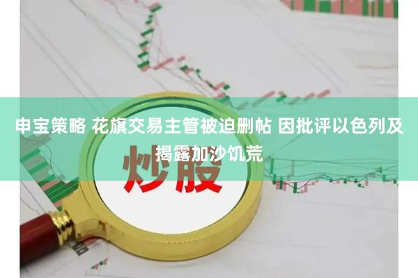 申宝策略 花旗交易主管被迫删帖 因批评以色列及揭露加沙饥荒