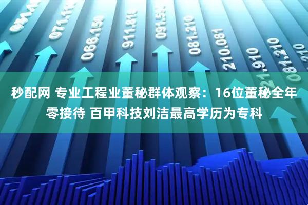 秒配网 专业工程业董秘群体观察：16位董秘全年零接待 百甲科技刘洁最高学历为专科