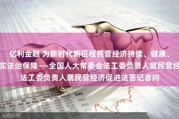 亿利金融 为新时代新征程民营经济持续、健康、高质量发展提供坚实法治保障——全国人大常委会法工委负责人就民营经济促进法答记者问