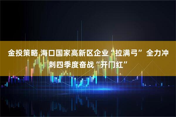 金投策略 海口国家高新区企业“拉满弓” 全力冲刺四季度奋战“开门红”